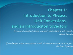 Lecture: Chapter 1 and Introduction to Vectors