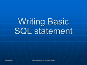 Writing Basic SQL statement