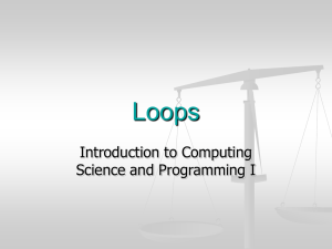 Loops - Computing Science