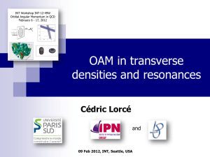 OAM in transverse densities and resonances