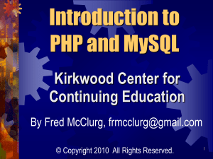 PHP and MySQL