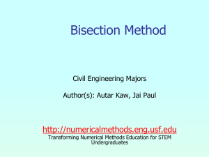 Bisection Method Nonlinear Equations