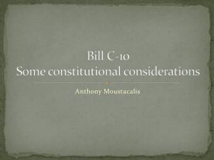 Bill C-10 Some constitutional considerations