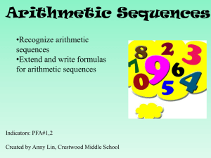Lesson 3.4 Arithmetic Sequences