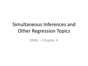 Simultaneous Inferences and Other Regression Topics