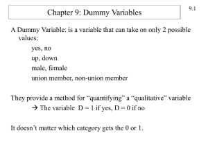 Chapter 9: Dummy Variables