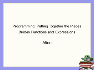 Programming: Putting Together the Pieces Built
