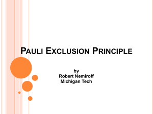 PAULI EXCLUSION PRINCIPLE by Robert