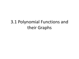 3.1 Polynomial Functions and their graphs class notes