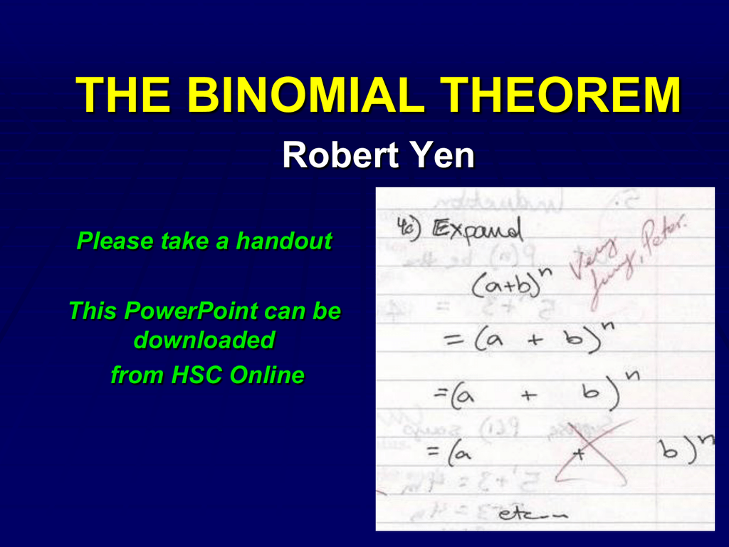 What Is Binomial In Math Example