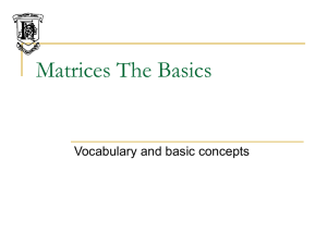 Matrices The Basics