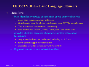 EE 3563 VHDL – Behavioral Modeling