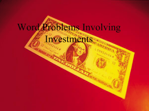 Word Problems Involving Investments