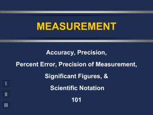 Accuracy, Precision, Percent Error, Significant