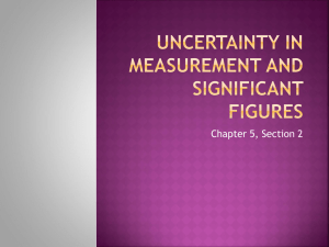 Uncertainty in Measurement and Significant Figures