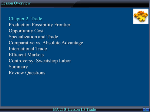 Lesson I-3: Trade, Chapter 2