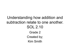 Understanding how addition and subtraction relate to one another