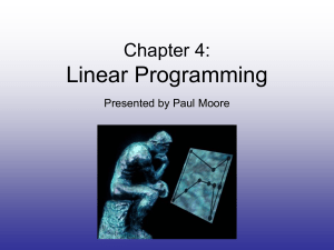Chapter 3: Linear Programming
