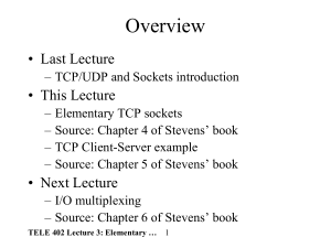 TELE 402 Lecture 3: Elementary