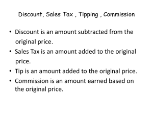 Discount / Sales Tax Problems