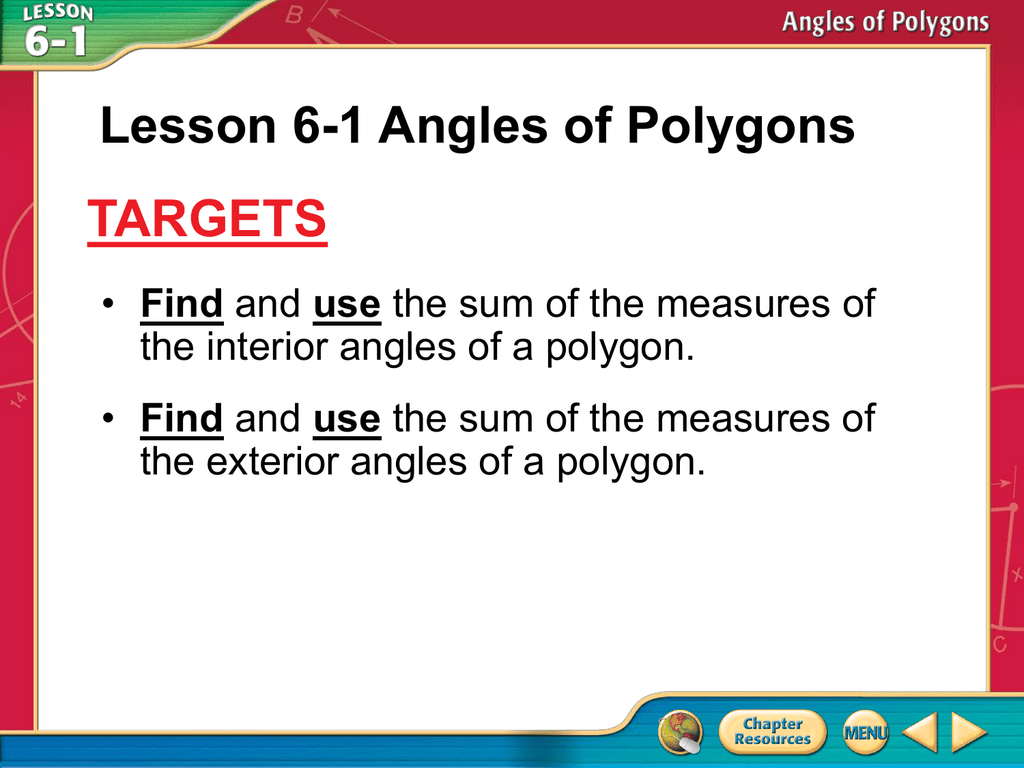 6 1 Angles Of Polygons