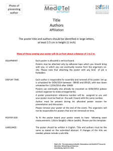 Title Authors Affiliation The poster title and authors - Med-e-Tel