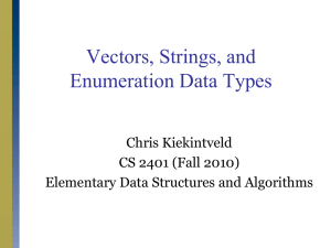 Chapter 10: The Classes Vector and String, and Enumeration Types