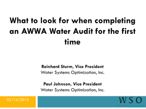What to look for when completing an AWWA Water Audit for the first