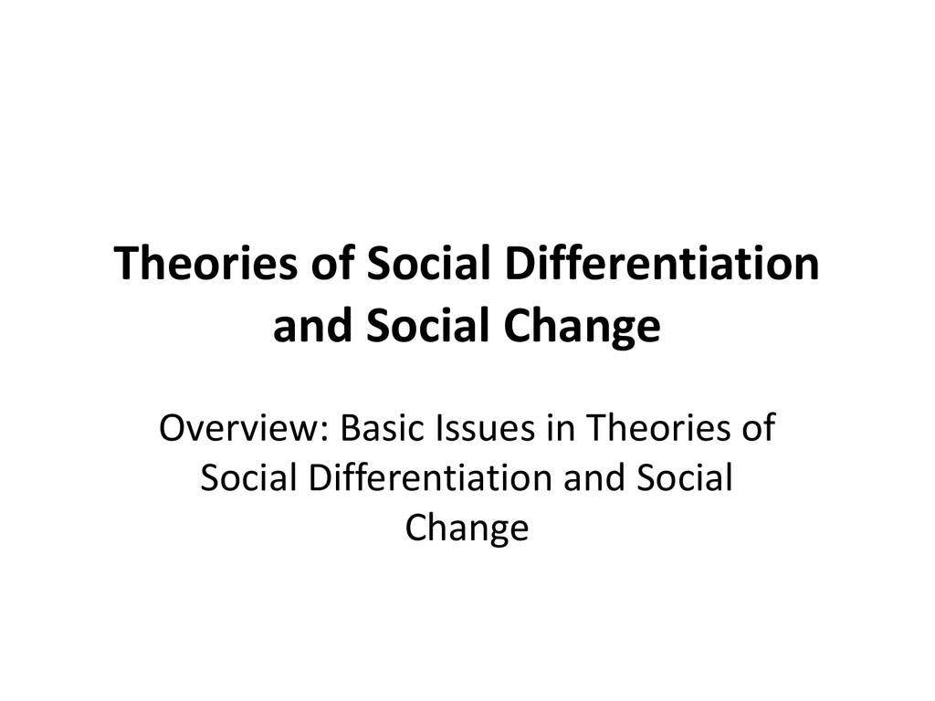 causes of social differentiation