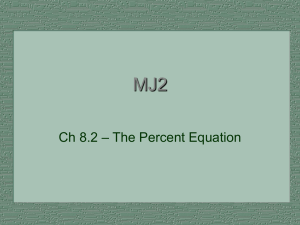 MJ2 - Ch 8.2 The Percent Equation