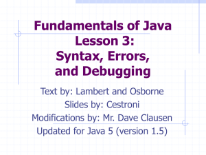 Fundamentals of Java Chapter 3