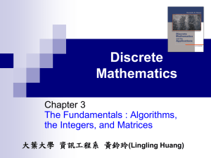 Algorithms, the Integers, and Matrices