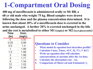 Lecture 9 (One compartment model for oral dosing)