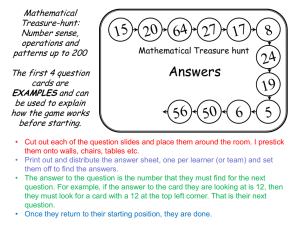 Mathematical Treasure-hunt