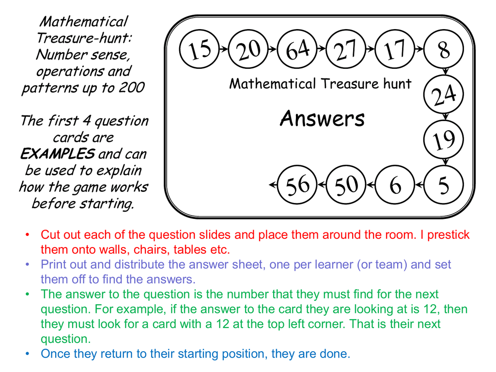 Mathematical Treasure hunt