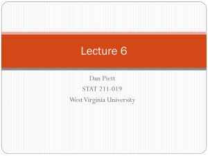 Lecture 5 - West Virginia University Department of Statistics