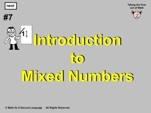 Introduction to Mixed Numbers