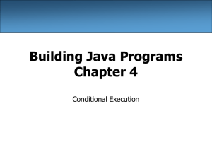 Chapter 4: Conditional Execution
