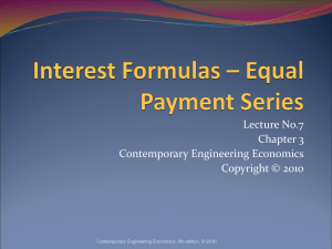 Interest Formulas – Equal Payment Series