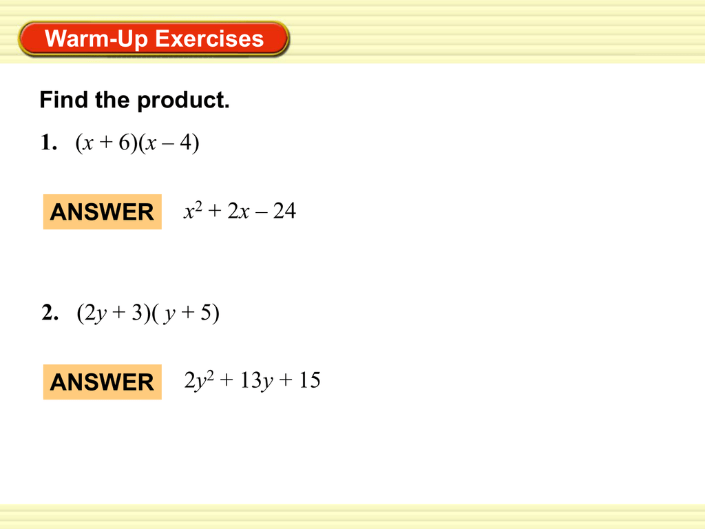 Factoring Quadratics 1