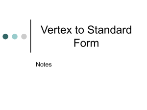 Vertex to Standard Form