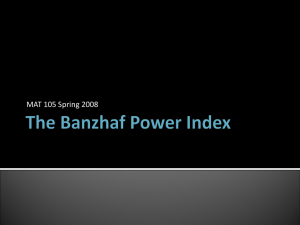 Chapter 11: The Banzhaf Power Index