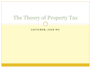 Topic 2 Property Tax Incidence