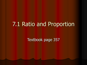 7.1 Ratio and Proportion