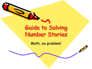 Guide to Solving Number Stories