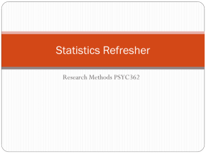 Statistics Refresher 1