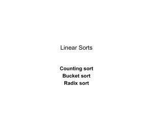 Algorithms for sorting in linear time