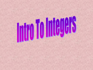 Integers Intro