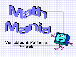 Variables & Patterns Jeopardy