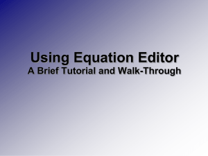 Using Equation Editor powerpoint presentation